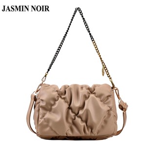 Jasmin NOIR กระเป๋าสะพายไหล่ ลายสก๊อต แต่งสายโซ่ แฟชั่นสําหรับสตรี