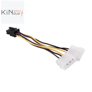 อะแดปเตอร์สายเคเบิลเชื่อมต่อการ์ดจอ Dual 4-Pin Molex IDE to 6 Pin PCI-E