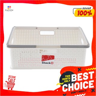 STORAGE กล่องหูหิ้ว STACKO DW-310 39.2x27.9x13.3 ซม. สีขาวSTORAGE BOX WITH HANDLES STACKO DW-310 39.2X27.9X13.3 WHITE