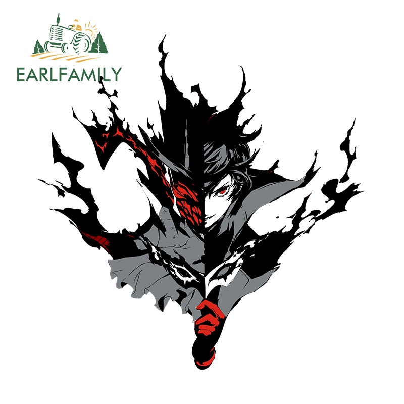 EARLFAMILY 13 ซม.12.7 ซม.Persona 5 Joker รถสติกเกอร์ตู้เย็นรอยขีดข่วนกันน้ํา Decal Auto รถจักรยานยนต์รถอุปกรณ์เสริม