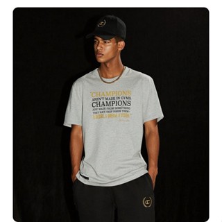 เสื้อยืดแขนสั้น พิมพ์ลายตัวอักษร Champio แฟชั่นสําหรับผู้ชาย [ชกมวย Champion Ali]