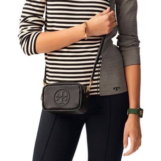 👜กระเป๋าสะพายหนัง สีดำ Tory Burch Mini Perry BombÉ 55691 Black Cross Body Bag