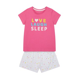 Mothercare love laugh sleep shortie pyjamas YD238 ชุดนอนเด็กผู้หญิง