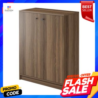 cabinet ตู้รองเท้า 2 บานเปิด KASSA รุ่น ลายไม้ ขนาด 60 ซม. สีน้ำตาลเข้มShoe cabinet with 2 doors, KASSA model, wood patt