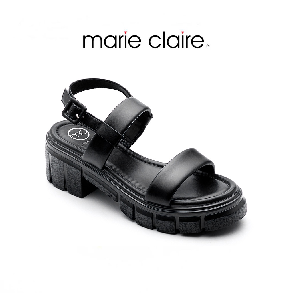 Bata บาจา ยี่ห้อ Marie Claire รองเท้าส้นสูงแบบสวม รัดส้น สวมใส่ง่าย ดีไซน์เท่ห์  สูง 2 นิ้ว รุ่น WONDER สีดำ 6706289