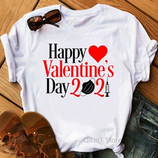 Graphic Tshirts Happy ValentineS Day 2022 Print Funny Graphic Tees Women Cute Heart Tshirt Girlfriend Birthday Gif_02