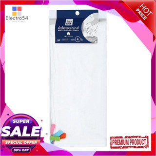 MULTI-PURPOSE ผ้าเช็ดอเนกประสงค์สีขาว KECH สีขาว 4ชิ้น/แพ็คMULTI-PURPOSE TOWEL KECH WHITE 4PCS