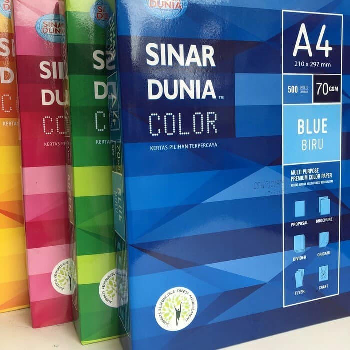 [20 แผ่น] A4 - F4 70 แกรม SIDU SINAR DUNIA COLOR HVS PAPER