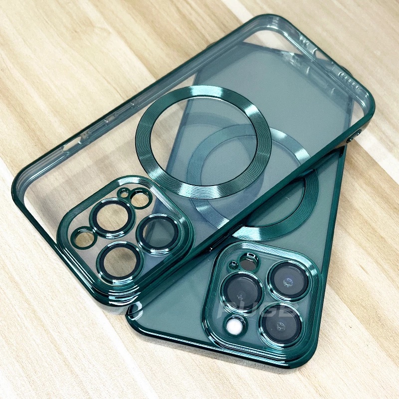เคสซิลิโคนใส หรูหรา พร้อมตัวป้องกันเลนส์ สําหรับ iphone 14 13 pro max 14Plus