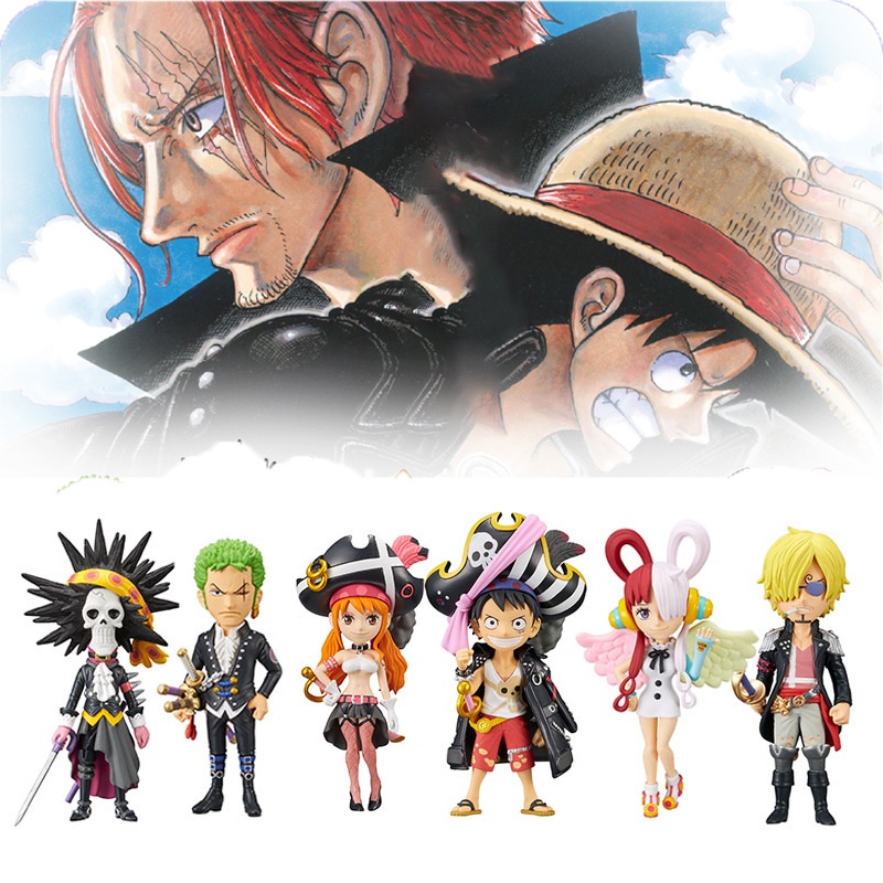 โมเดลฟิกเกอร์ PVC อนิเมะ One Piece Movie Red WCF Figure Luffy Uta Zoro Shanks Ace Nami 5 ชิ้น ต่อชุด