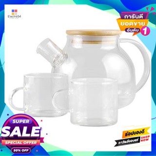 With กาน้ำชาพร้อมแก้ว 2 ใบ Kassa Home รุ่น Y126-143-Clear สีใสteapot With 2 Glasses  Home Model Y126-143-Clear Clear