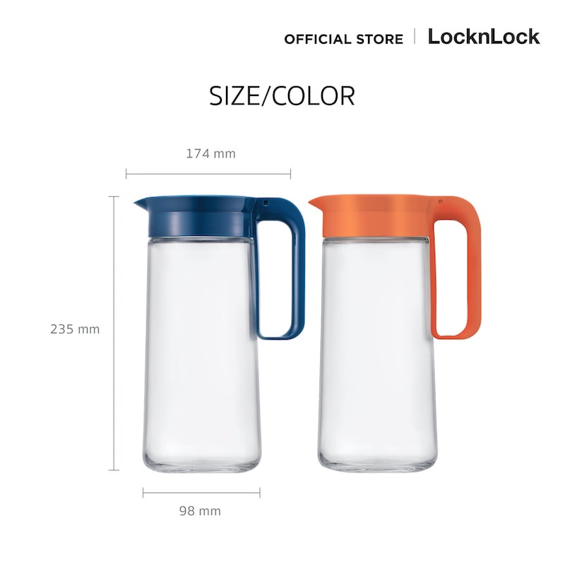 LocknLock เหยือกน้ำ Glass Handle Jug ความจุ 1.3 L. รุ่น LLG619