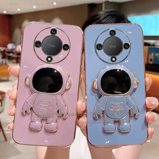 New Honor X9a 5G เคส Soft TPU Casing Water Proof Protective Phone Case with Astronaut Holder Stand Phone Back Cover เคสโทรศัพท