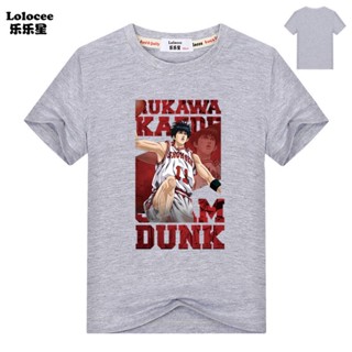 New Slam Dunk T Shirt Summer Anime Slamdunk Sakuragi Hanamichi Rukawa Kaede T-Shirts Boys Loose Short Sleeve Tees_07