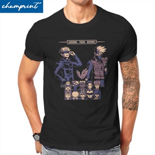 Sensei Fighter Jujutsu Kaisen  T-Shirt Men Anime Manga Hipster 100% Cotton Tees Crewneck Short Sleeve T Shirt Plus _02