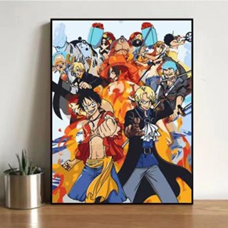 Nong Yang 30*40cm-ระบายสีตามตัวเลข/ระบายสีตามตัวเลข one piece/ระบายสีตามตัวเลขการ์ตูน/ระบายสีตามตัวเลข nct/painting by number/ภาพระบายสีตามตัวเลข/อะนิเมะภาพวาดสีน้ํามันดิจิตอล