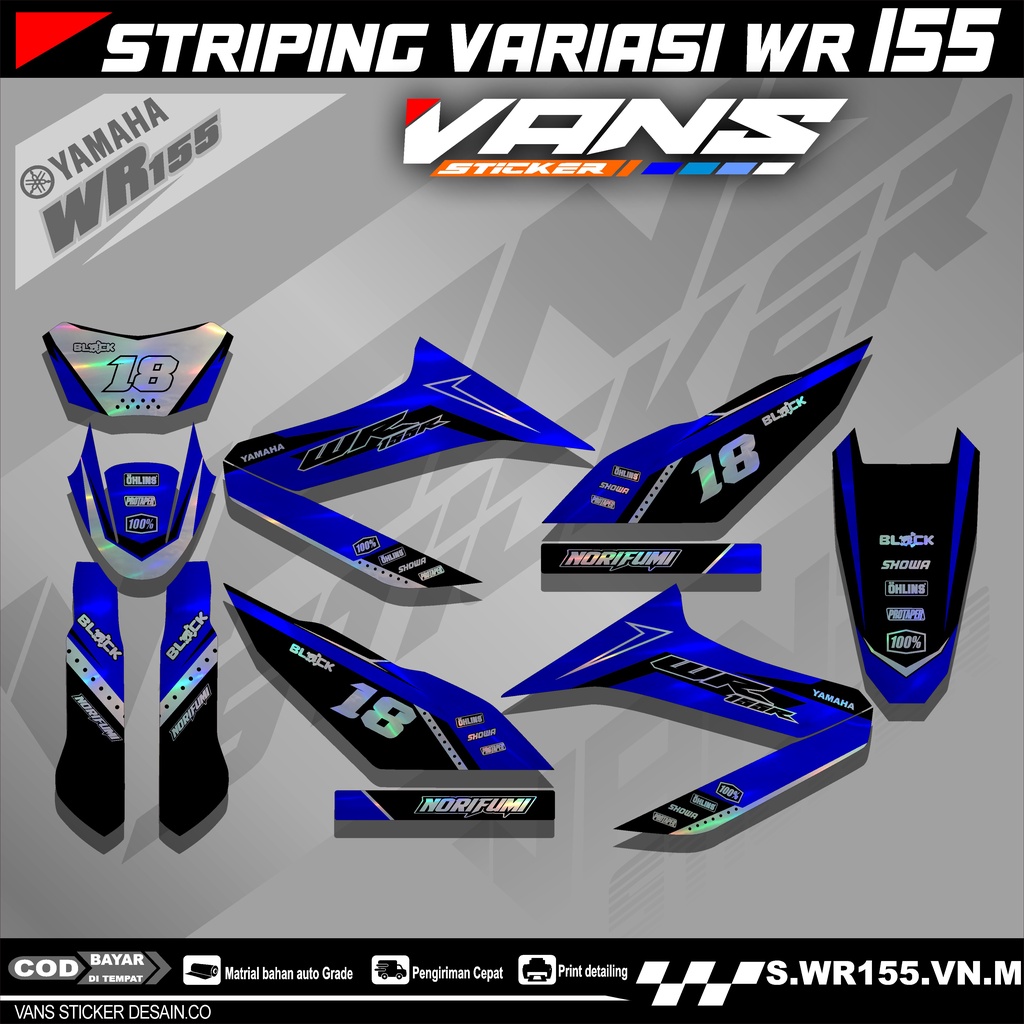 WR 155 Striping - YAMAHA WR 155 สติ๊กเกอร์ติดรายชื่อมอเตอร์ไซค์