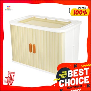 STORAGE กล่องบานสไลด์ STACKO MEET 60x37x40 ซม. สีขาว/น้ำตาลSTORAGE BOX WITH SLIDING DOOR STACKO MEET 60X37X40CM WHITE/B