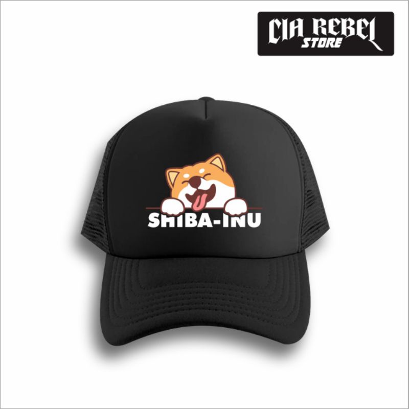 Hitam Shiba-inu Mesh Trucker Hat - Black Store