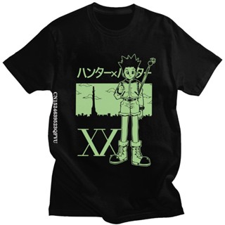 Handsome Mens Hunter X Hunter Manga Tee Tops Streetwear Men Cotton Tshirt Kawaii Japan Hxh Anime Gon Freecss T Shi_02