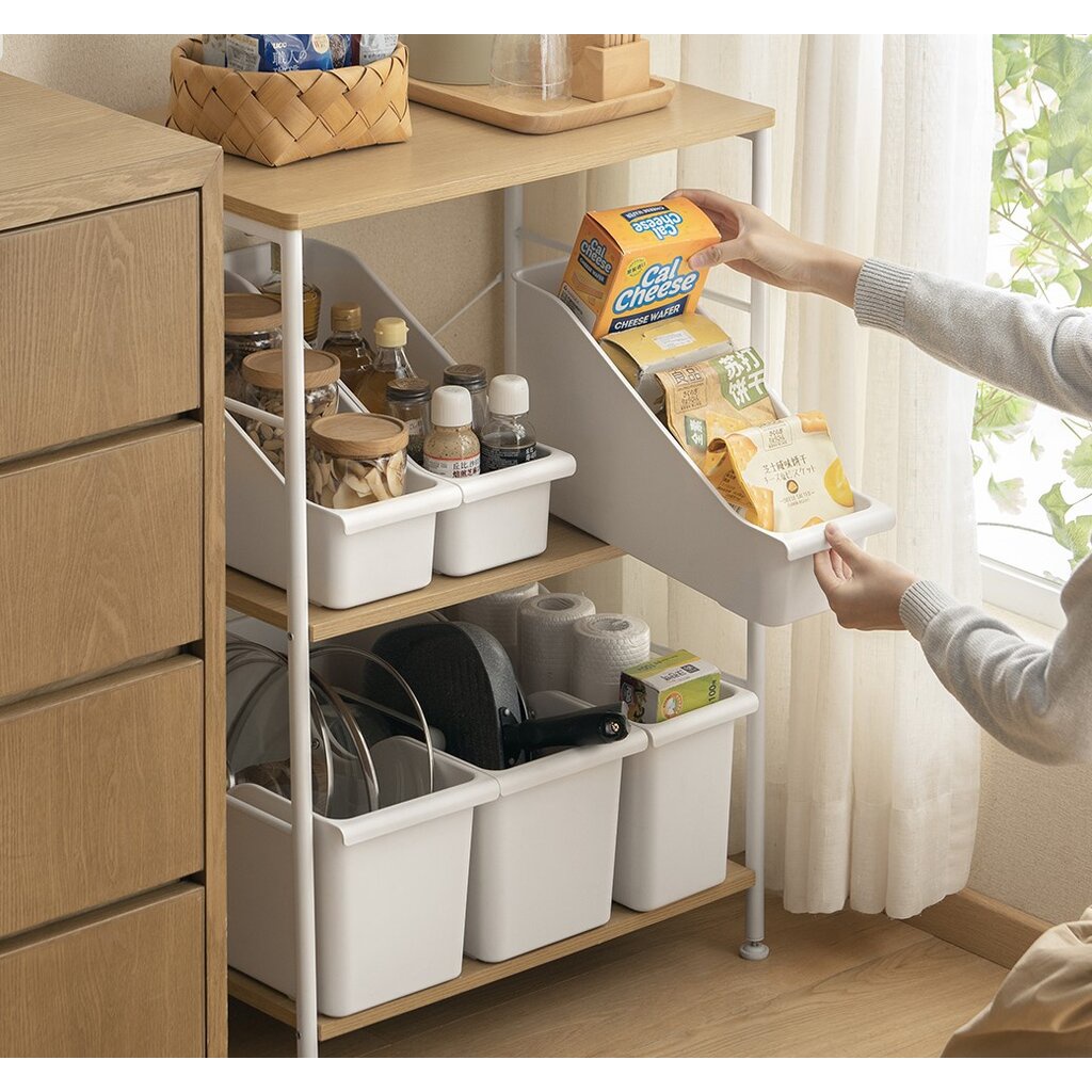 Omocha | Pan Storage กล่องจัดระเบียบครัว ที่เก็บกระทะ ฝาหม้อ เขียง Kitchen Organizer กล่องแบ่งช่อง