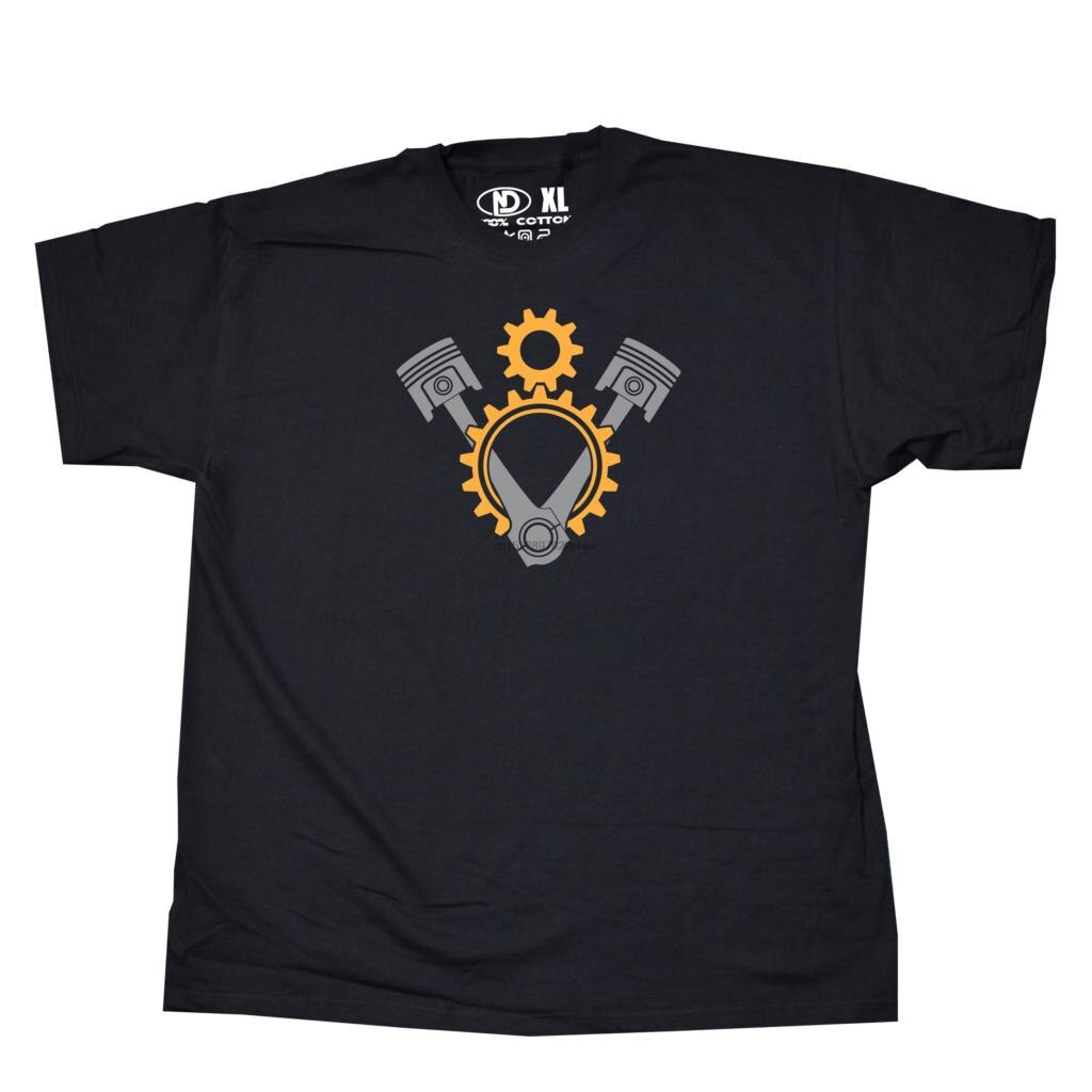 Men Tshirts V8 Engine Pistons and Gears Symbol T Shirt เสื้อยืด