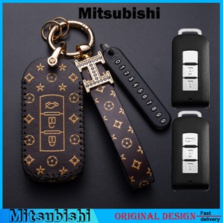 ปลอกกุญแจรีโมทรถยนต์หนังสําหรับ Mitsubishi