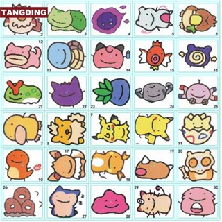 【COD Tangding】สติกเกอร์รอยสัก ลายการ์ตูนโปเกม่อน กันน้ํา ติดทนนาน สําหรับผู้หญิง 30 ชิ้น