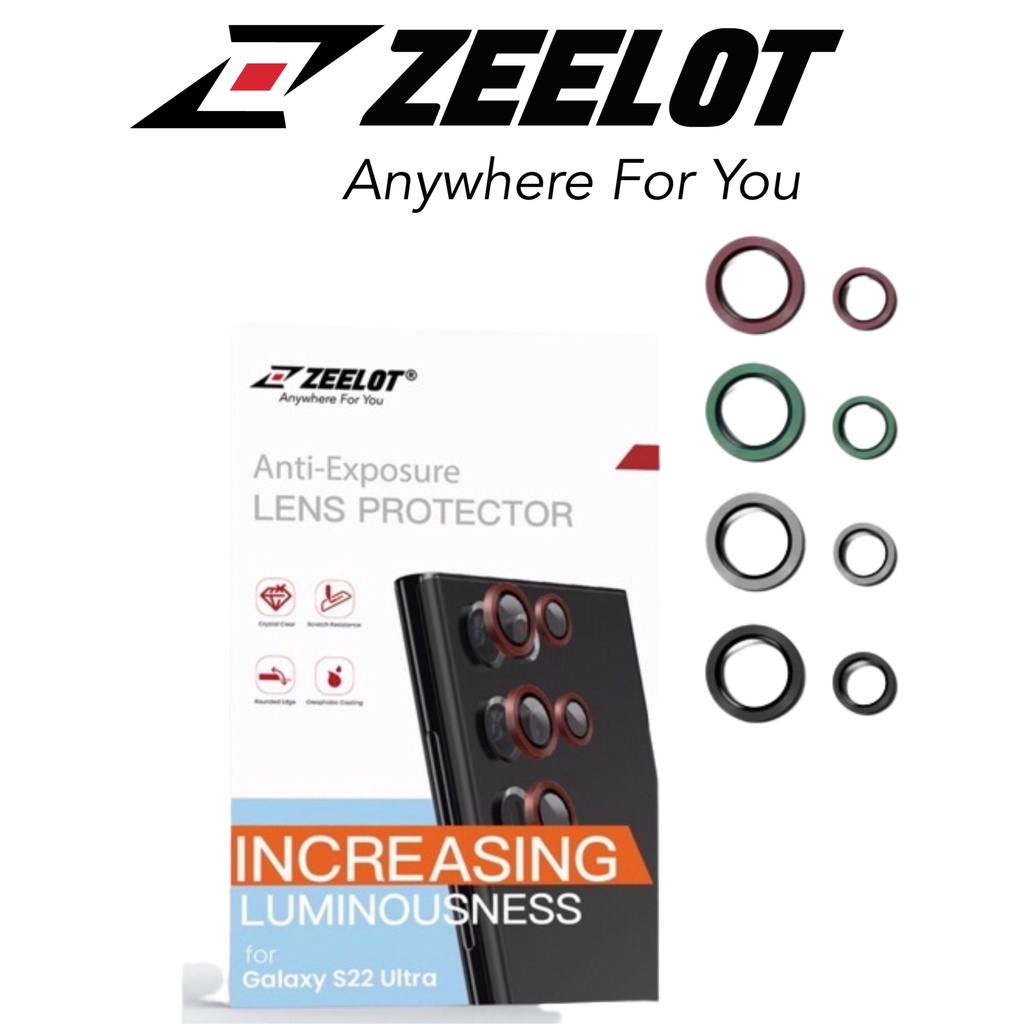 ZEELOT ตัวป้องกันเลนส์กล้องเคสกระจกป้องกันสําหรับ Samsung S22 Ultra