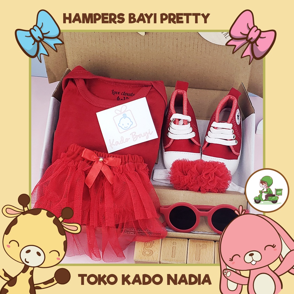 Merah BABY HAMPERS NEWBORN PRETTY BABY PARCELS BIRTH ของขวัญ AKIKAH สีแดง