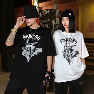 【M-2XL】 Unisex Pikachu T shirt men short sleeve oversized tops bf women shirt couple set_02