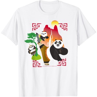 เสื้อยืดสีขาวเสื้อยืดแขนสั้นลําลอง ผ้าฝ้าย ระบายอากาศได้ดี พิมพ์ลาย Kung Fu Panda Po And Bao สําหรับผู้ชายS-4XL_07