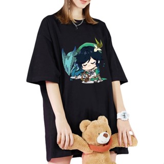 Funny Cotton Printed T-Shirt Graphic Print Genshin Impact Kawaii Breathable For Men_03