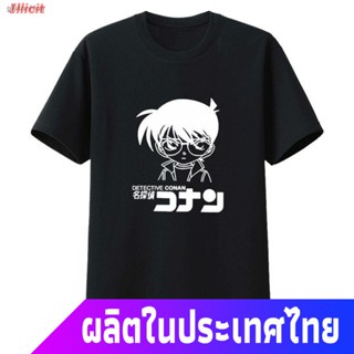 Illicit นักสืบโคนันเสื้อยืดลำลอง Detective Conan T-shirtเสื้อยืดนักสืบโคนันConan เสื้อยืด Kudo Shinichi ผ้าฝ้ายแขนสั้นเส