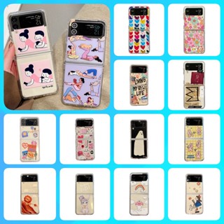 เคสโทรศัพท์มือถือแบบแข็ง ใส ลายการ์ตูน แฟชั่น สําหรับ Samsung Galaxy Z Flip 3 5G Z Flip 4