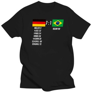 ใหม่ เสื้อยืดลําลอง ผ้าฝ้าย 100% แขนสั้น คอกลม พิมพ์ลาย Germany 71 Brazil แฟชั่นสําหรับผู้ชาย