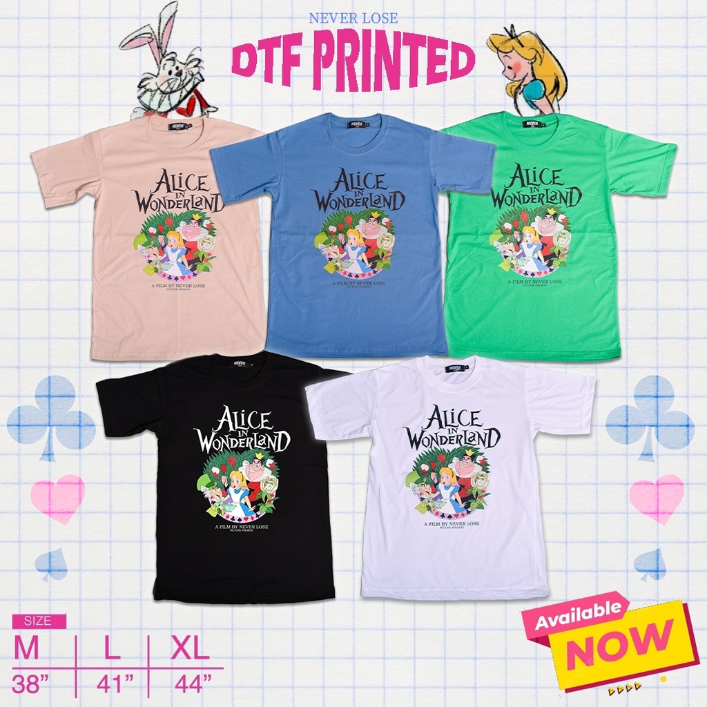 เสื้อยืดแขนสั้นลาย ALICE IN WonderLand