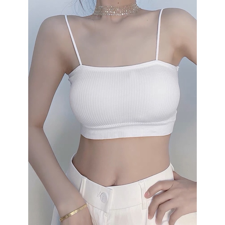 <Mune Q>สายเดี่ยว ผ้าร่อง ผ้าเนื้อนุ่มสัมผัสดี พร้อมส่งในไทย