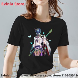 Genshin Impact Xiao Print Tshirt Kawaii T Shirt Causal Anime Game Tee Clothes_03