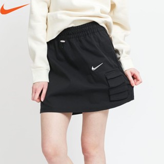 Nike ของแท้ 100% SWOOSH กระโปรงทรงเอ แบบผูกเชือก ลําลอง เหมาะกับฤดูร้อน สําหรับผู้หญิง CZ8908