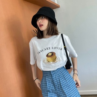 Pancake T-Shirt เสื้อยืดสกรีนลายแพนเค้กทำจากผ้าคอตตอนเกรด A