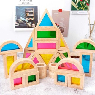 RAINBOW BLOCKS บล็อกใส เรียนรู้เรื่องแสงสีต่างๆ ผสมสี  ของเล่นสไตล์มอนเตสซอรี่