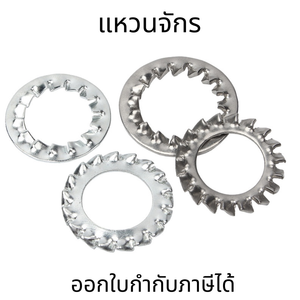 แหวนจักรแหวนจักร(10ชิ้น) สแตนเลส แหวนล็อคฟัน,ตัวยึดภายใน ภายนอก สแตนเลส แหวนล็อคฟัน