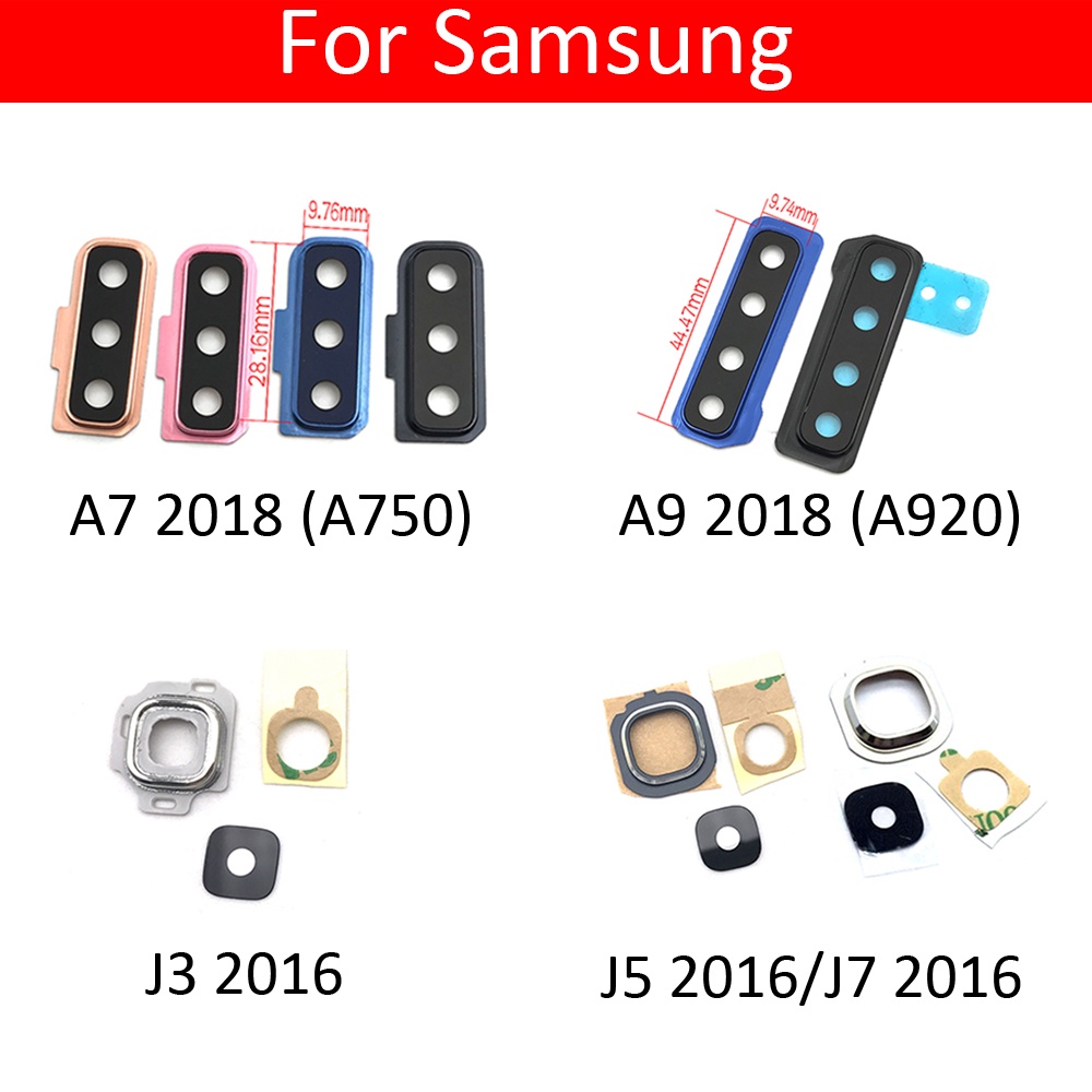 SAMSUNG ใหม่ฝาครอบเลนส์กล้องด้านหลังพร้อมกรอบสําหรับSamsung J3 J5 J7 2016/A7 A9 2018 A750 A920 อะไหล