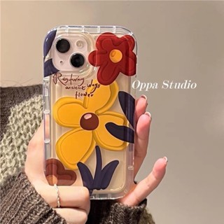 Niche Retro Flower Phone Case for iPhone 14/13 Phone Case Apple 12promax Transparent 11 Soft Drop-Resistant XR