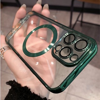 เคสโทรศัพท์ซิลิโคน TPU นิ่ม แบบใส ป้องกันกล้อง หรูหรา สําหรับ iPhone 12 11 14 Pro Max 13 Pro Max 14 Plus