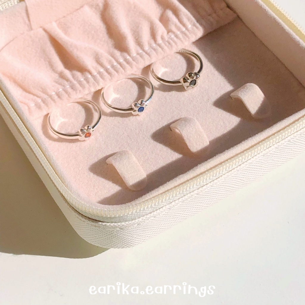 earika.earrings - flora ring แหวนเงินแท้จี้ดอกไม้ประดับเพชร (มีให้เลือก 3 สี) ฟรีไซส์ปรับขนาดได้ - รูปที่ 2