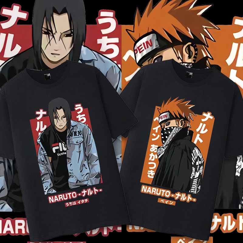 Naruto Sasuke Naruto Short-sleeved T-shirt Men's Japanese Black Bottoming Shirt Unisex Anime 3D Printed T-shirt_07