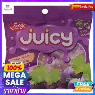 เจลฟี่ จู๊ซซี่ เยลลี่ กลิ่นองุ่น 40 กรัม Jelfy Juicy Jelly Grape Flavor 40 g.พุดดิ้ง, เยลลี่, &amp; มาร์ชแมลโลว