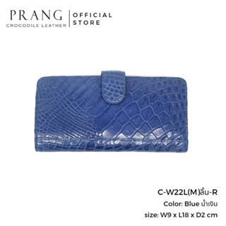 Prang Crocodile Leather Long Bi-fold Wallet กระเป๋าสตางค์ สองพับยาว หนังจระเข้ C-W22L(M)ลิ้น-R